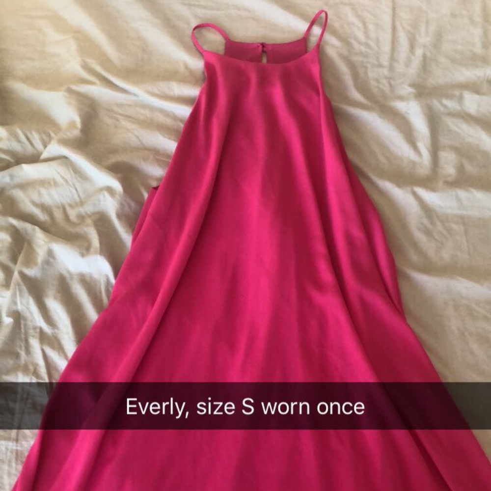 Everly Hot Pink High Neck Mini Dress Small